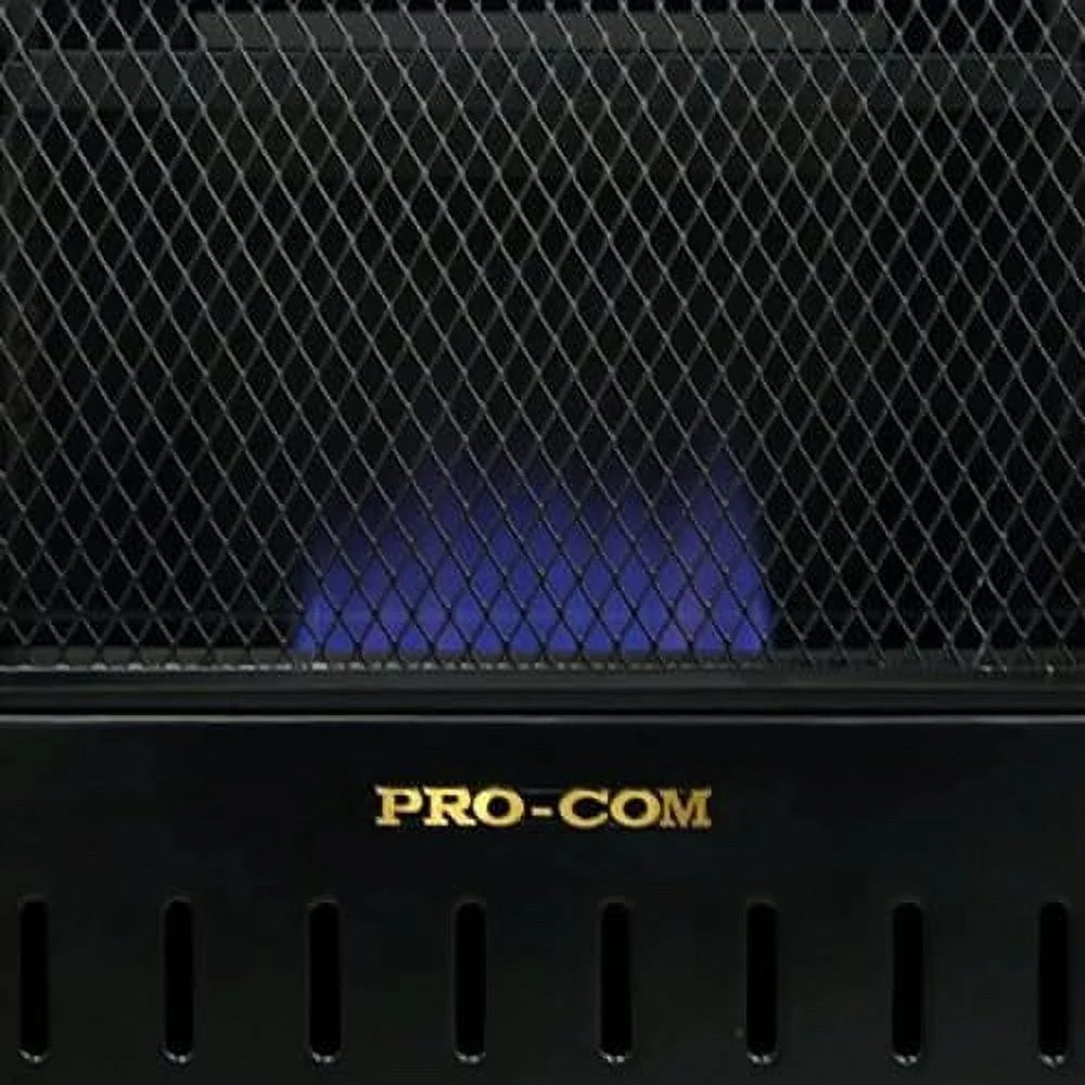 ML100TBAHR Ventless Propane Gas Blue Flame Space Heater with Thermostat Control for Living Room, Bedroom, Home Office, 10000 BTU, Heats Up to 300 Sq. Ft., Includes Wall Mount, Black