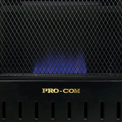 ML100TBAHR Ventless Propane Gas Blue Flame Space Heater with Thermostat Control for Living Room, Bedroom, Home Office, 10000 BTU, Heats Up to 300 Sq. Ft., Includes Wall Mount, Black