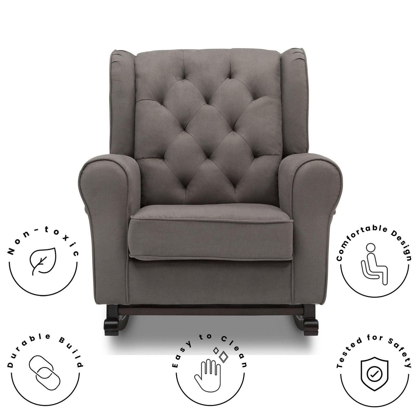 Delta Children Emma Nursery Rocking Chair. Graphite