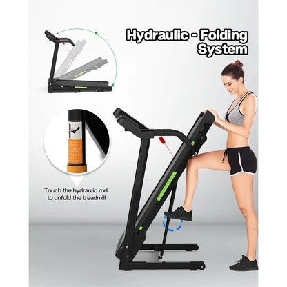 3.5HP 330 LBS Weight Foldable Electric Running Walking Machine with Bluetooth/APP for Home, Fitness Jogging Exercise, Easy Installation and Space Saver for Home Office Gym