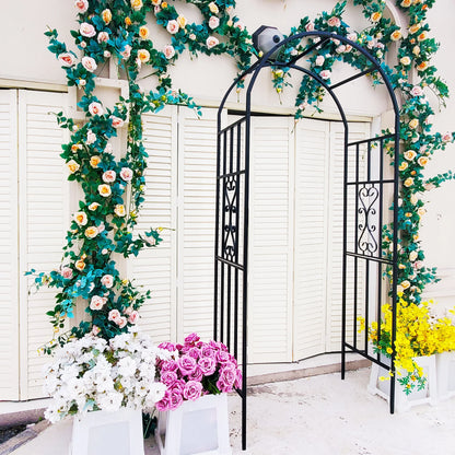 SCENDOR Garden Arches Arbors Curved Metal Durable Iron Plants Trellis Stand Use for Outdoor Garden Arbor Climbing Plants Wedding Arches Ceremony