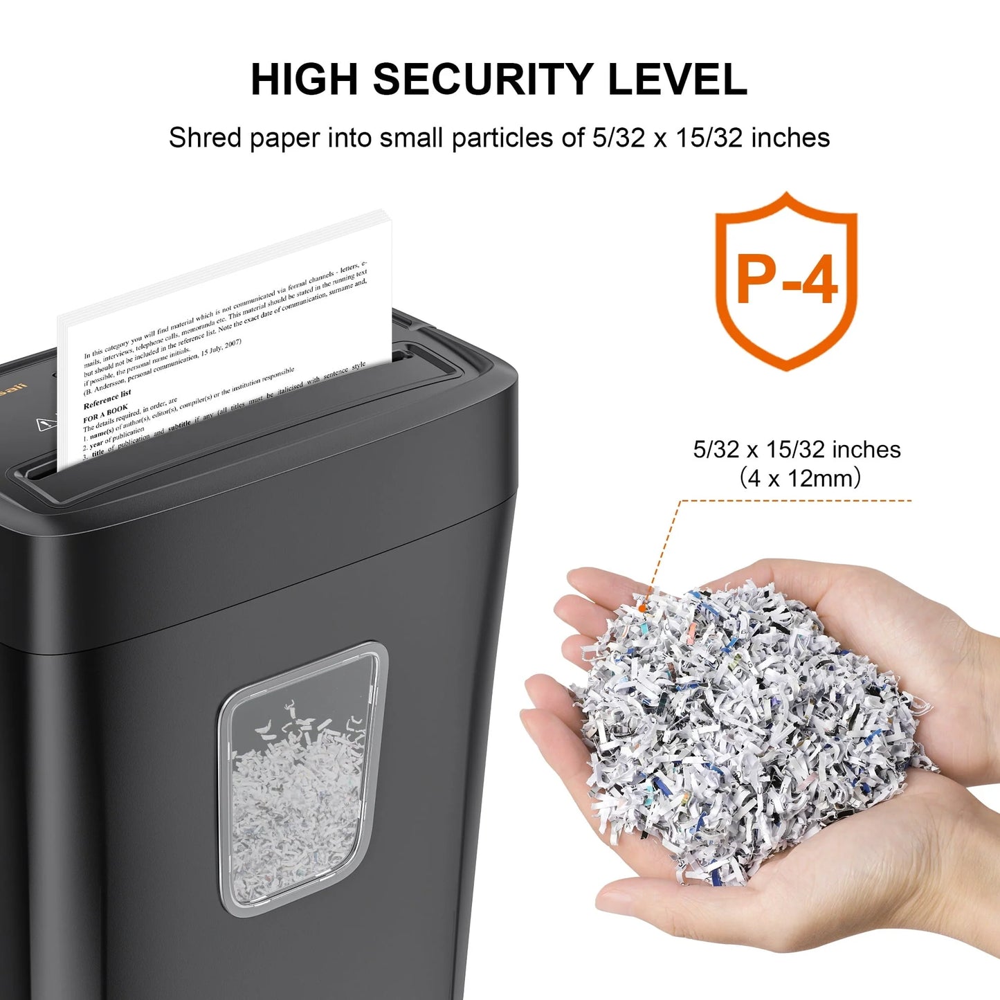 Bonsaii 6-Sheet Micro-Cut Paper Shredder for Home Office Use with Portable Handle