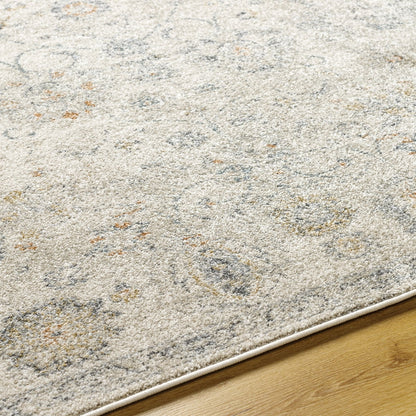 Livabliss Alpharetta Vintage Floral Area Rug,5'3" x 7',Cream/Gray