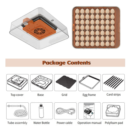 Montary 56 Egg Incubator: Auto Turning, Humidity Control & Water Refill for Chicken/Duck/Goose Eggs w/Candler