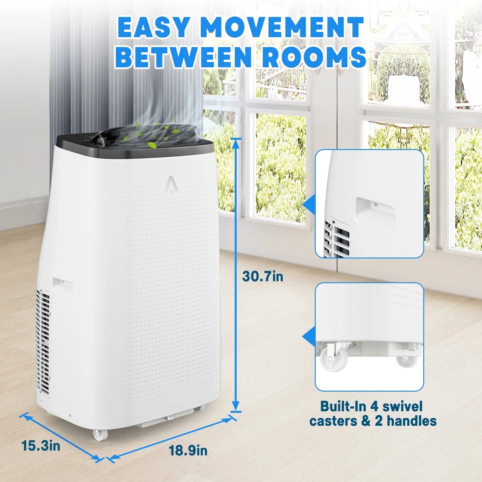 Lumiparty 14000 BTU Portable Air Conditioner with Remote Control, Cools up to 750 Sq.ft,3-in-1 Portable AC w/Dehumidifier, Fan & Sleep Mode, for Home Office, Black