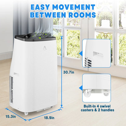 Lumiparty 14000 BTU Portable Air Conditioner with Remote Control, Cools up to 750 Sq.ft,3-in-1 Portable AC w/Dehumidifier, Fan & Sleep Mode, for Home Office, Black