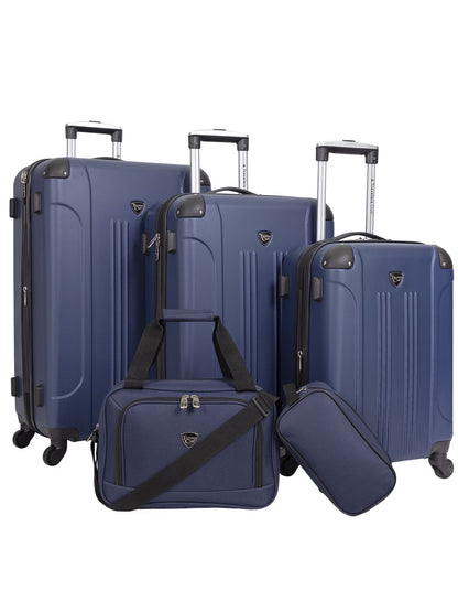 Travelers Club Chicago Plus 5pc Expandable Hardside Luggage Set, Black