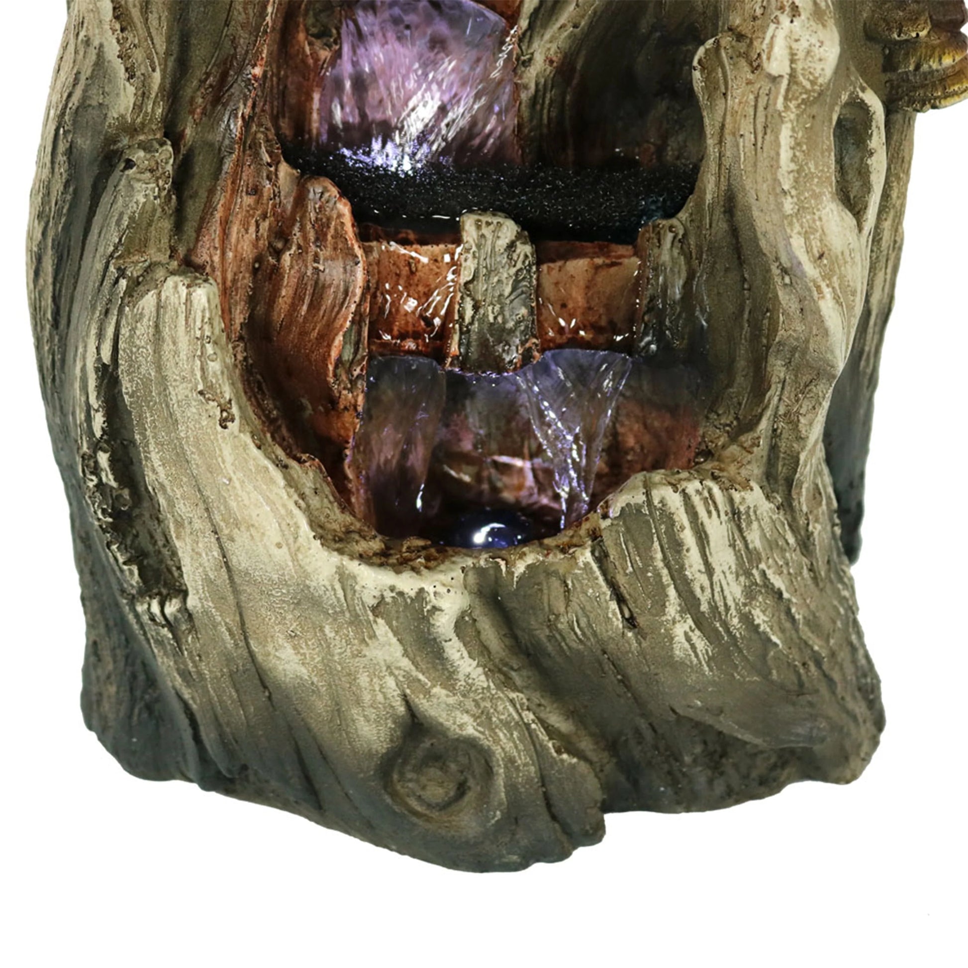 Sunnydaze Indoor Home Decorative Cascading Caves Waterfall Tabletop Water Fountain with LED Lights - 14"