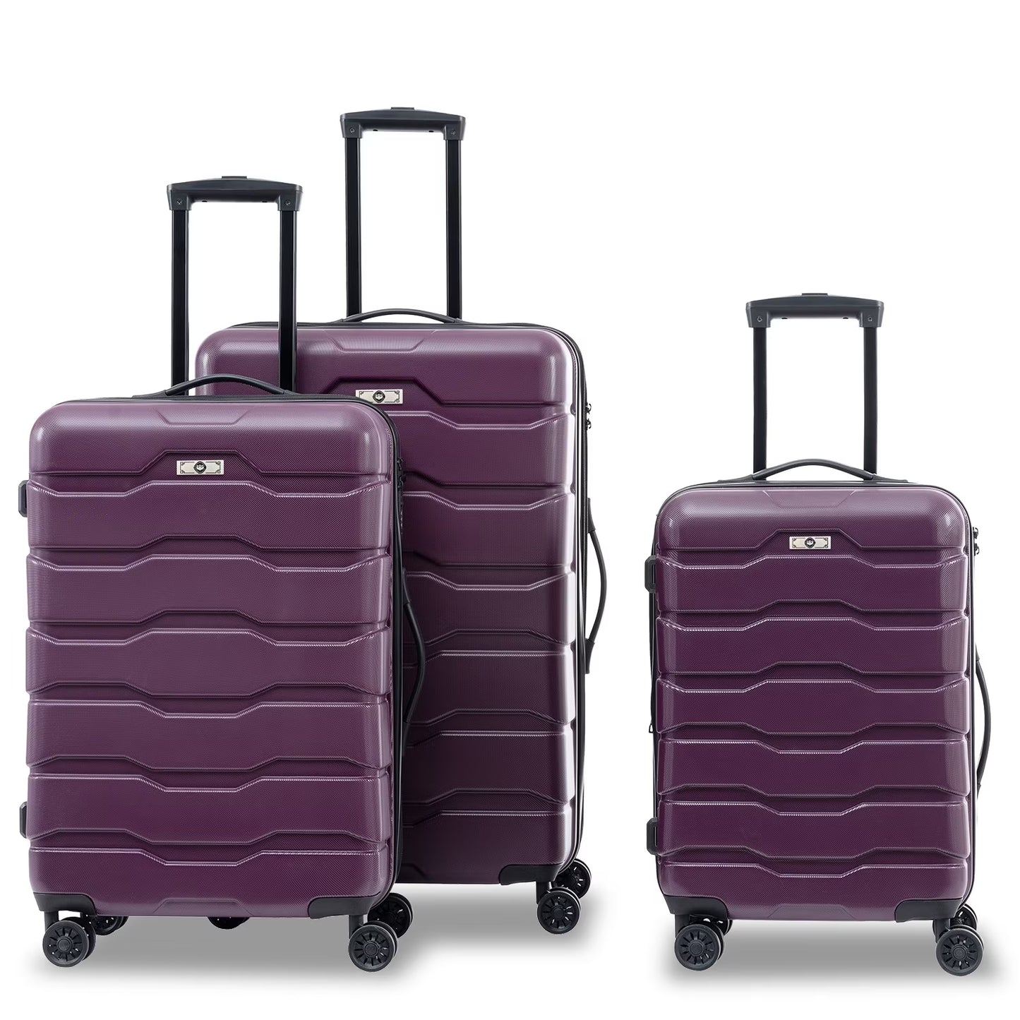 3-Piece Hardside Luggage Sets, Lightweight Spinner Suitcase with Wheels TSA Lock, Airline Approved Carry-On Suitcase and Luggage Set(20°+24°+28°), Durable ABS Material, Rose Gold