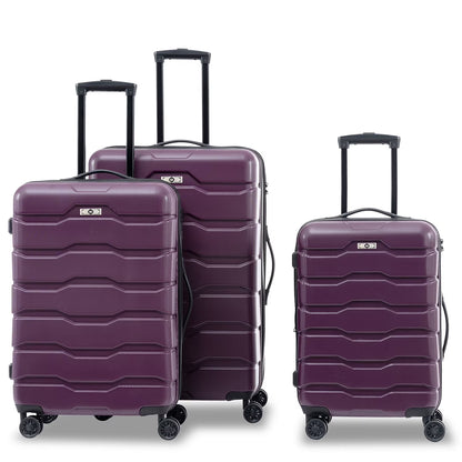 3-Piece Hardside Luggage Sets, Lightweight Spinner Suitcase with Wheels TSA Lock, Airline Approved Carry-On Suitcase and Luggage Set(20°+24°+28°), Durable ABS Material, Rose Gold
