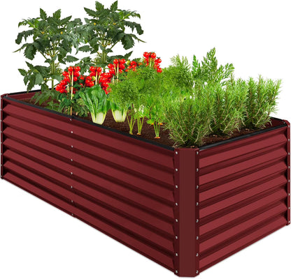 Gloaa 6x3x2ft Outdoor Metal Raised Garden Bed, Deep Root Box Planter for Vegetables, Flowers, Herbs, and Succulents w/269 Gallon CapacitySage Green