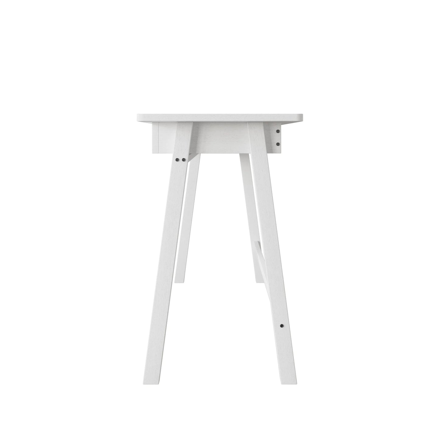 Home Design Serafina Writing Desk with Spacious Tabletop and Built-In Drawer, Modern Clean-Lined Design for Home Office, Study Space, or Remote Work, White