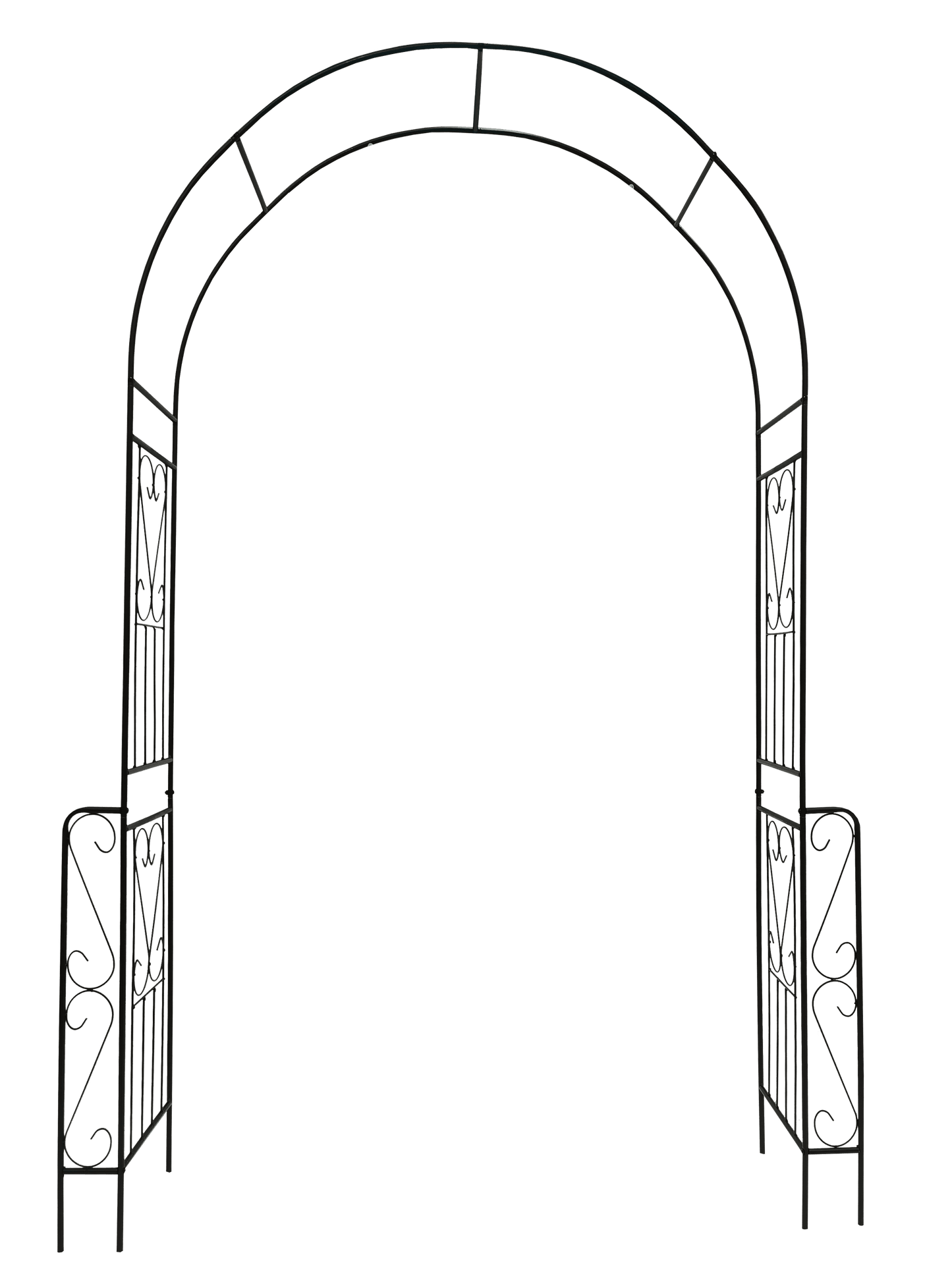 Buytoshop 55''W x 94.5''H Metal Garden Arch, Garden Arbor Trellis for Climbing Plants Support,Black