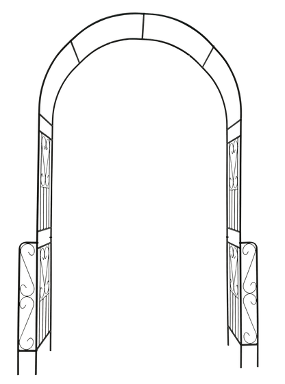 Buytoshop 55''W x 94.5''H Metal Garden Arch, Garden Arbor Trellis for Climbing Plants Support,Black