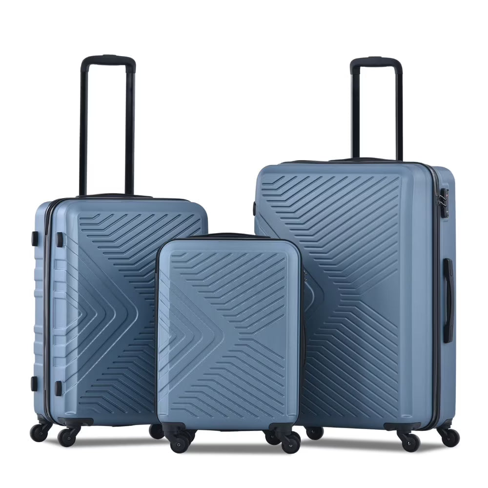 Yougu 3 Piece Hardshell Luggage Set Hardside Lightweight Suitcase with TSA Lock Spinner Wheels 20in 24in 28in,Pink