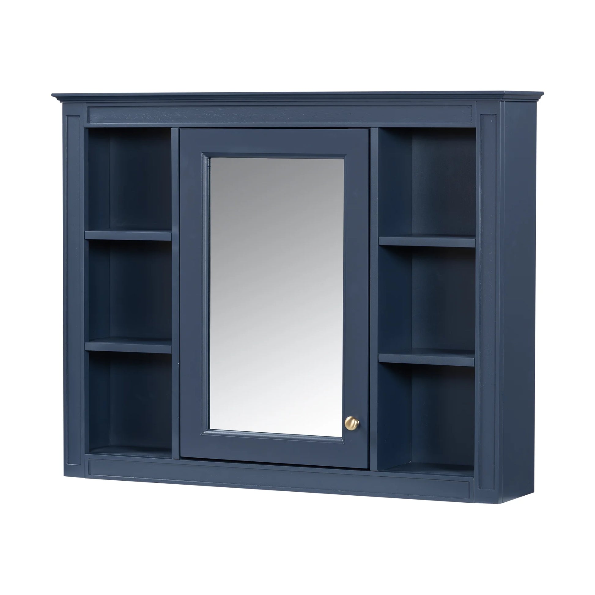 Euroco Wall Mounted Bathroom Mirror Cabinet Triple Door Vanity Storage with Concealed Shelves, Modern Design, Durable Construction, Easy Assembly