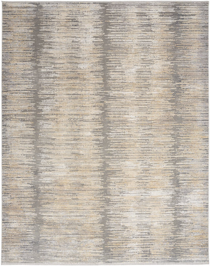 Nourison Modern Abstract Abstract Grey Gold 5'3" x 7'6" Area Rug (5x8)