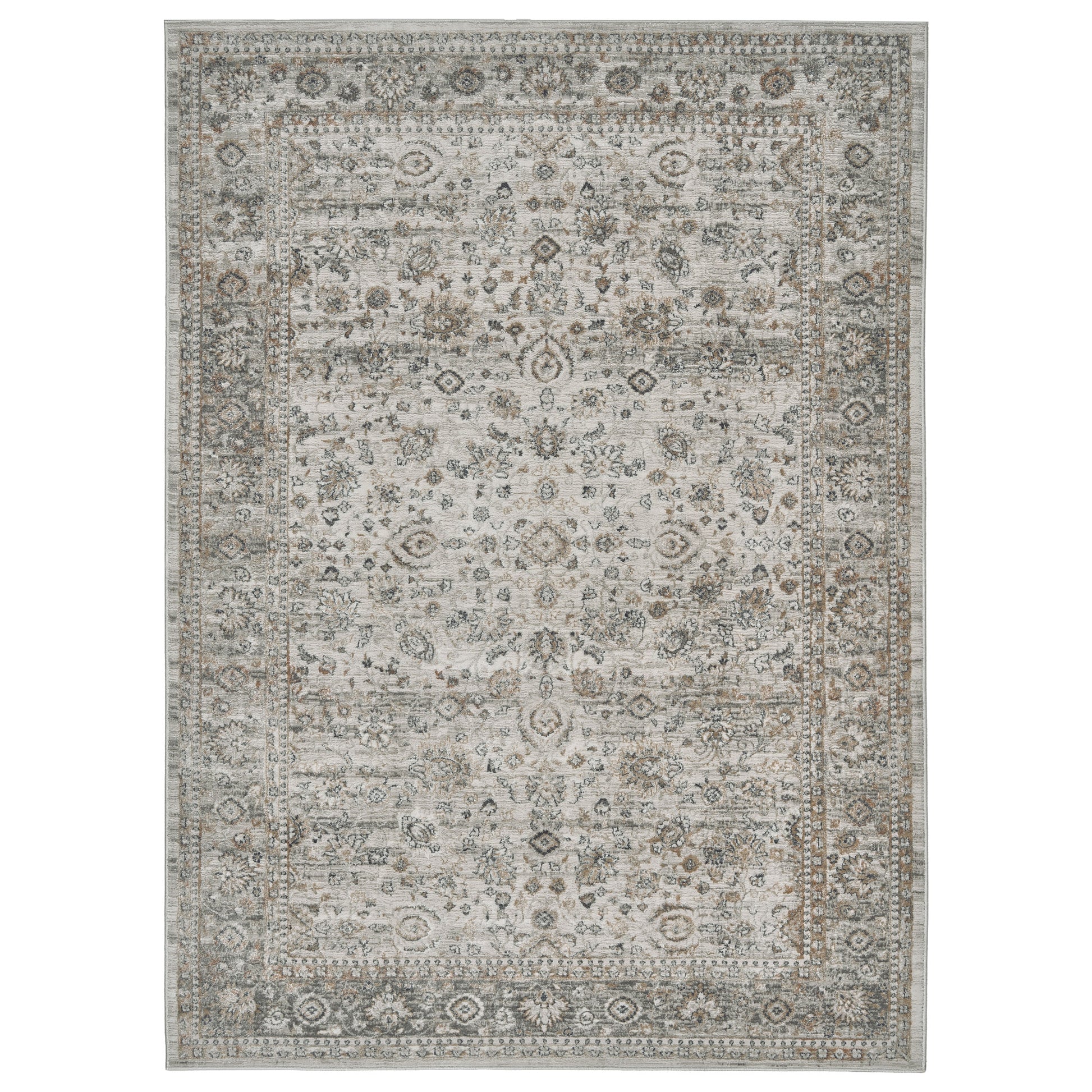 Divina Area Rug, Leona Gray, 5’3”x7’