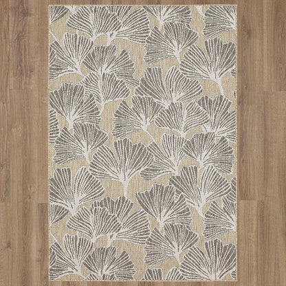 Mohawk Home Jade Butterfly Outdoor Area Rug, Beige, 5' 3" x 7' 6"