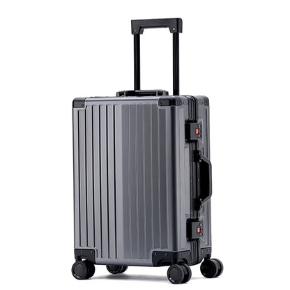 All Aluminum Magnesium Hardshell Carry On Luggage with Wheels, Hardside Carry on Suitcase with TSA Lock, Airline Approved Zipperless Suitcase Checked Luggage Metal Rolling Luggage
