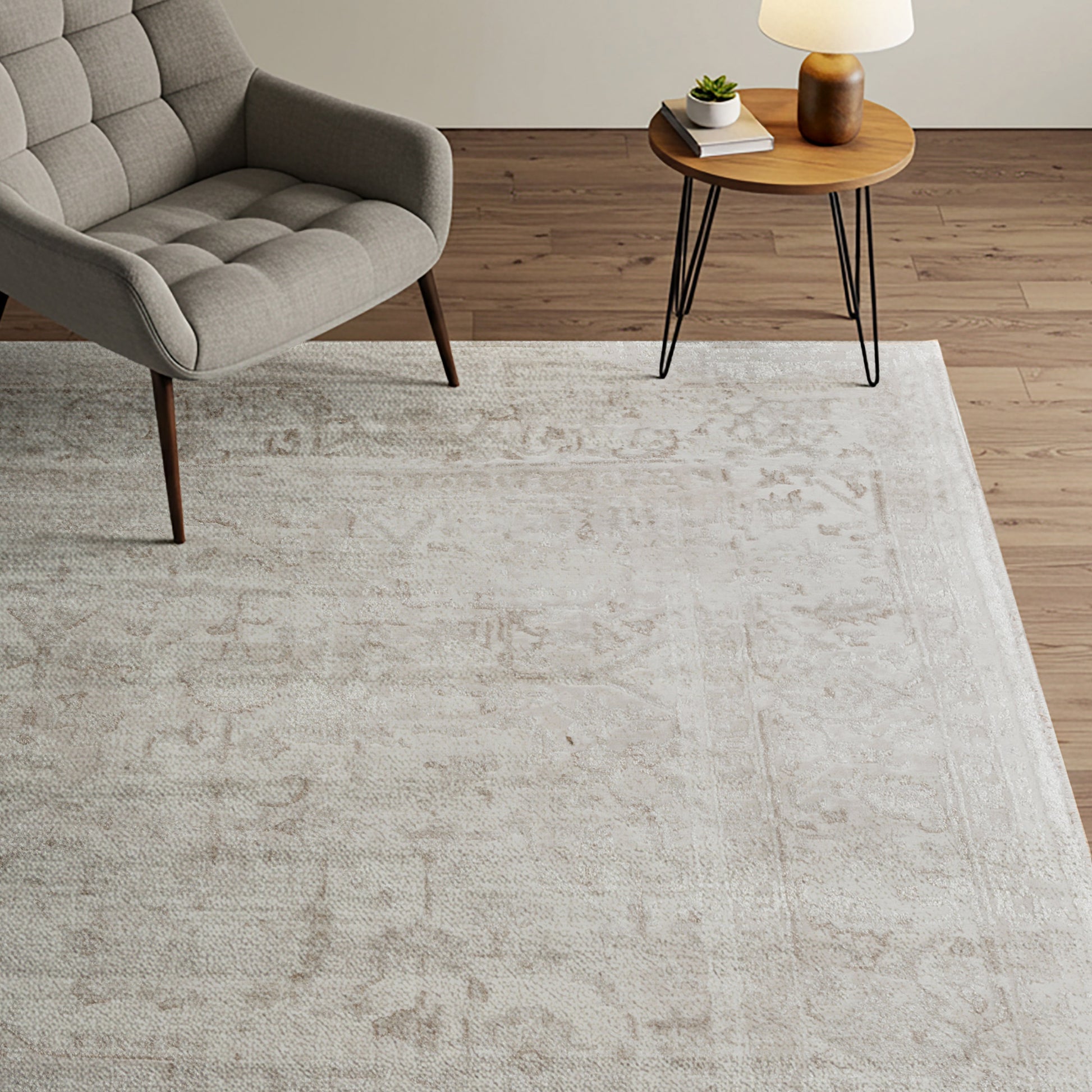 Divina Area Rug, Onida Cream, 6’6” x 9’