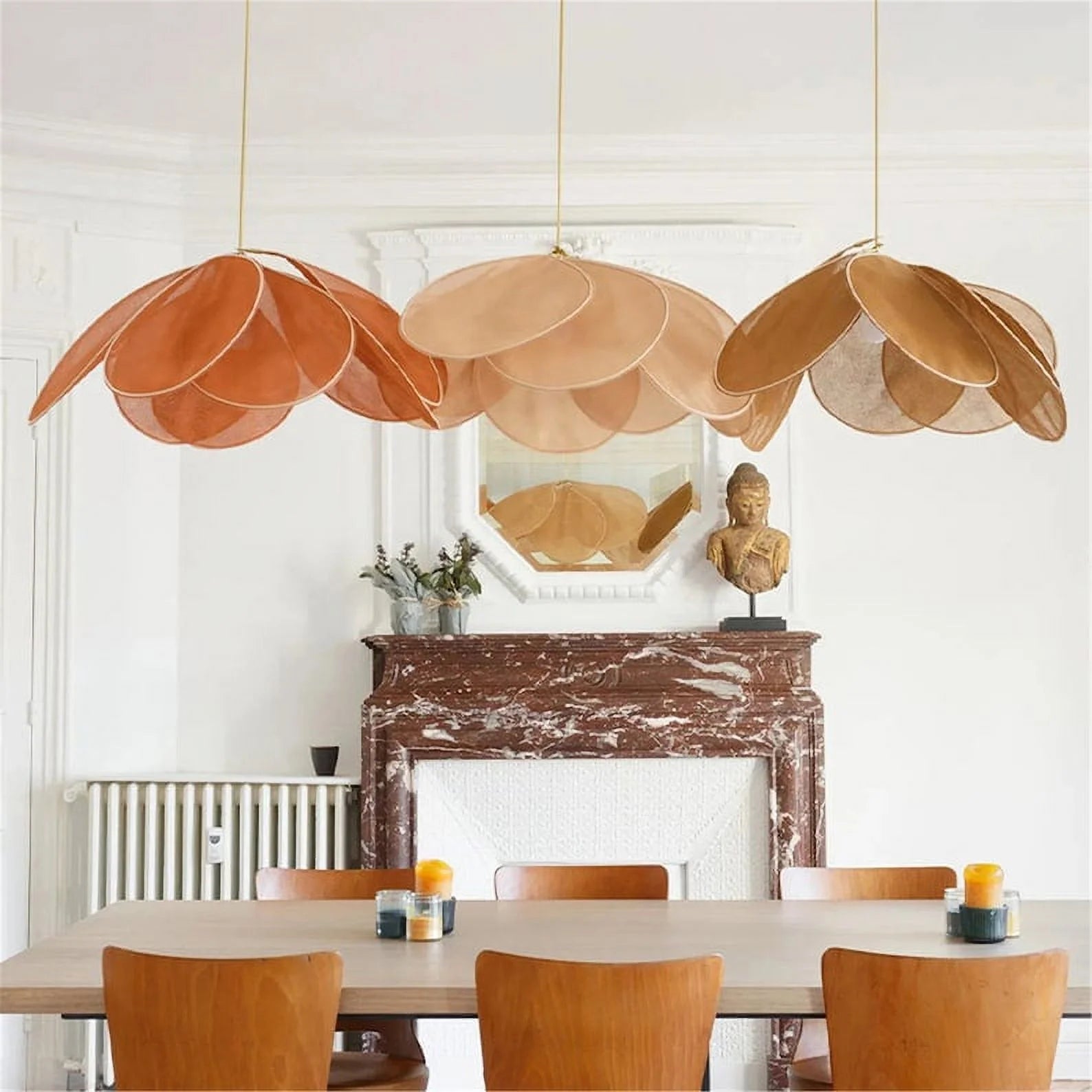 Arturesthome Dining Room Pendant Light, Nordic Modern Light Fixture, Modern Home Ceiling Light, Living Room Boho Flower Hanging Lamp, Bedroom Chandelier