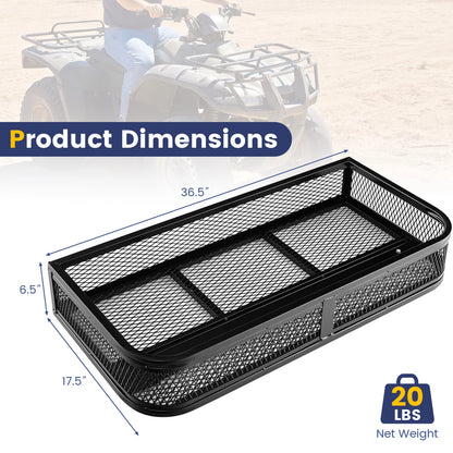 Costway Universal Front Atv Hd Steel Cargo Basket Rack Luggage Carrier
