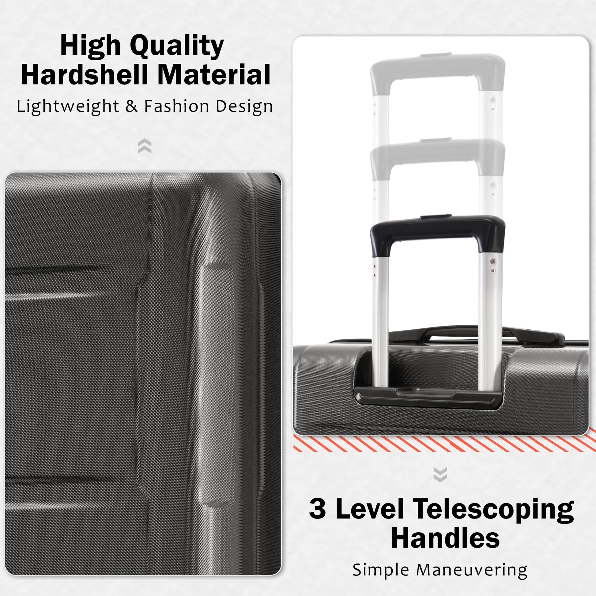 imerelez 2 Piece Luggage Set with Bags Expanable Spinner Wheels ABS Lightweight Suitcase with TSA Lock 20inch+28inch