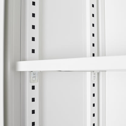 Metal Storage Cabinet, Folding Filing Storage Cabinet with Locking Doors and 2 Adjustable Shelves, Freestanding Steel Storage Cabinet for Home Office School Garage, White