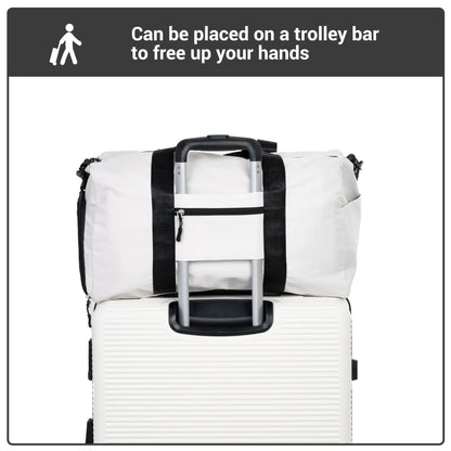 Tripcomp 7-Piece Hardside Luggage Set with TSA Lock Lightweight ABS+PC Suitcase (16/20/24/28 Inch) with 360° Silent Spinner Wheels, Duffel Bag and 2 Packing Cubes (White)