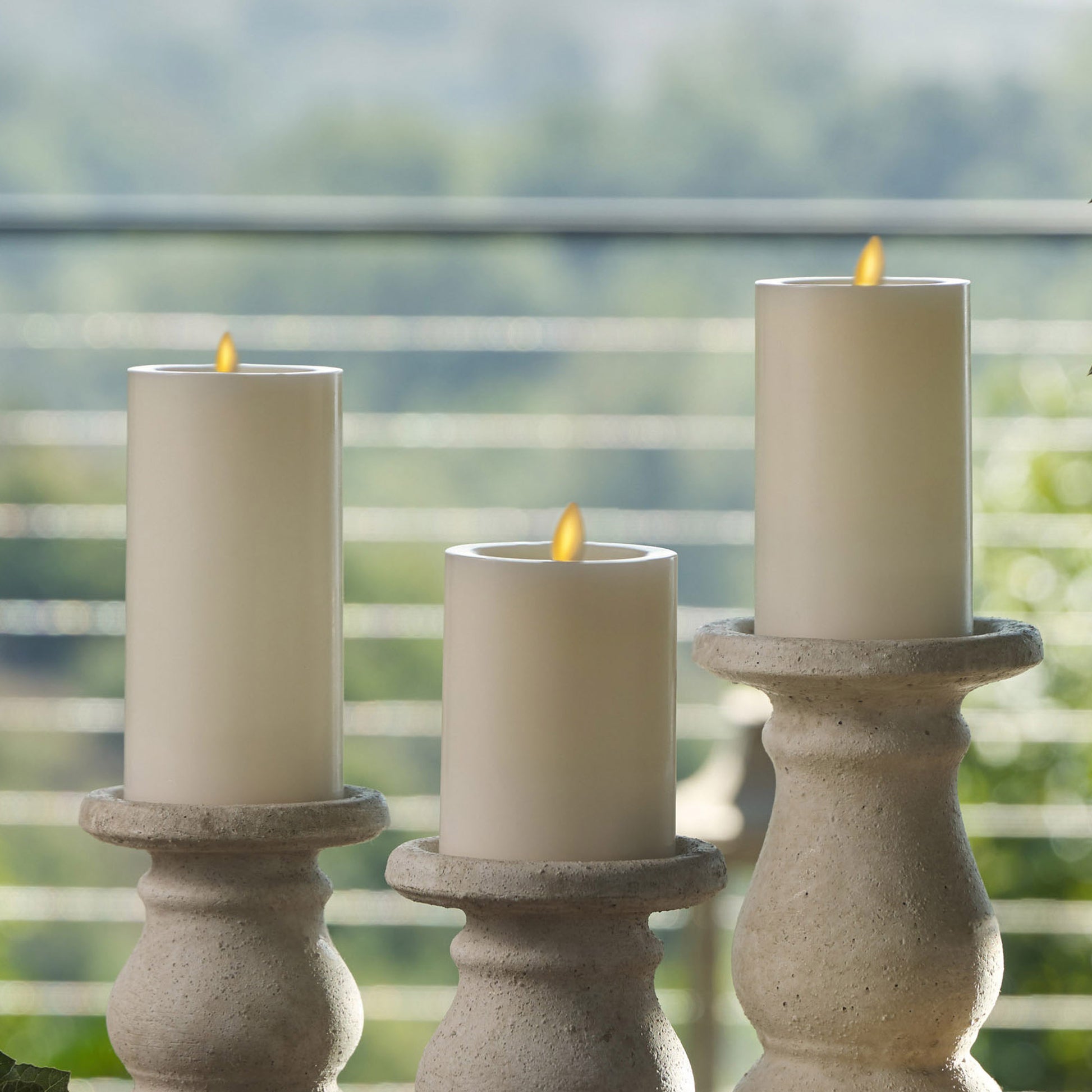 Luminara Flameless Pillar Candles with Remote, Set of 3
