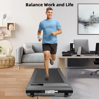 Walking Pad Treadmill, 2.5HP Under Desk Treadmill with Remote Control and LED Display, Portable Walking Treadmill for Home Office, Walking Jogging Machine with 300 lbs Weight Capacity