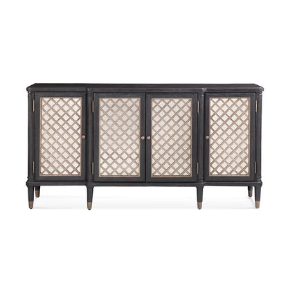 Bassett Mirror Groveland 6-Shelf Wood Server with Metal Accents in Black