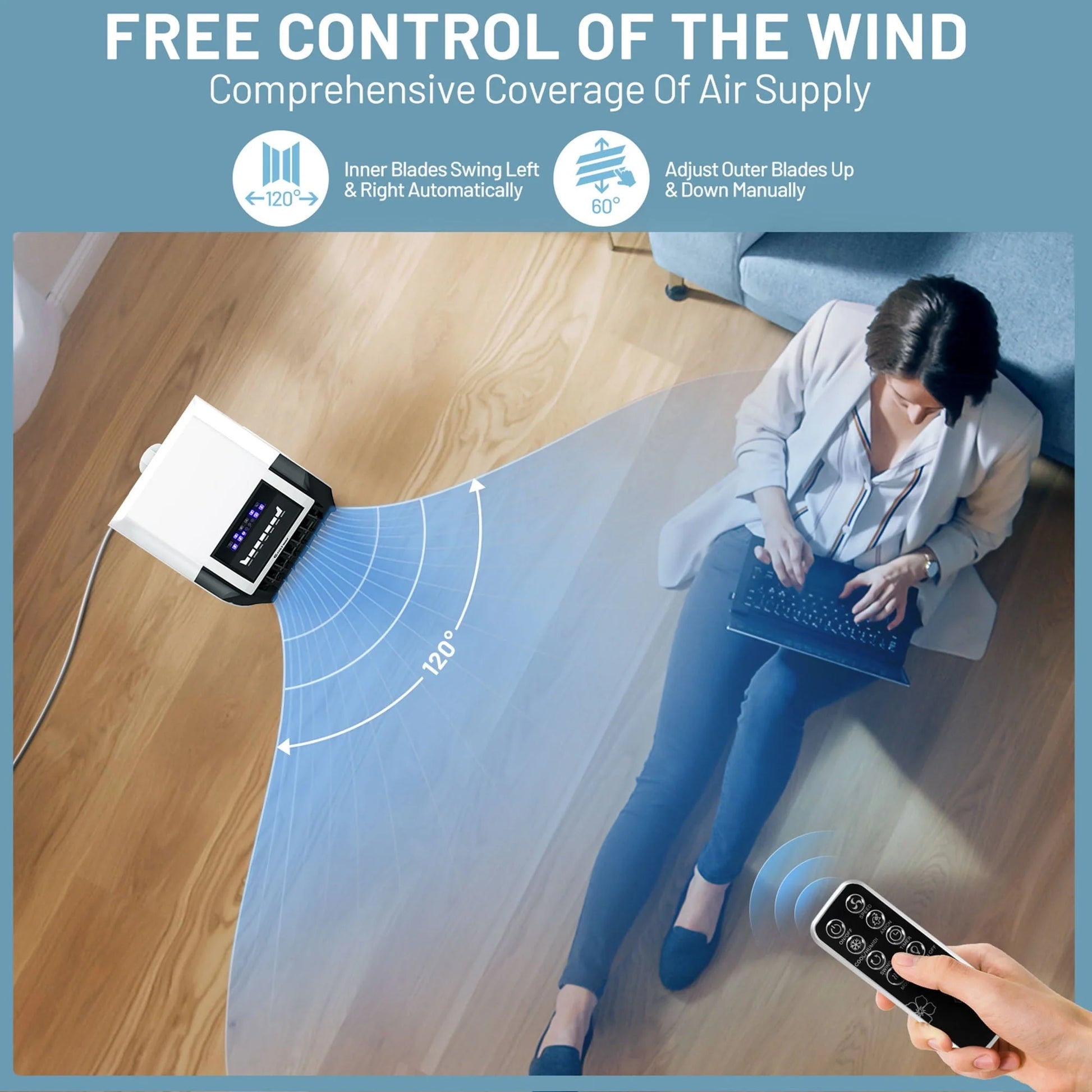 Gymax Portable Cooler Fan Air Evaporative with Remote Control Casters Home Office