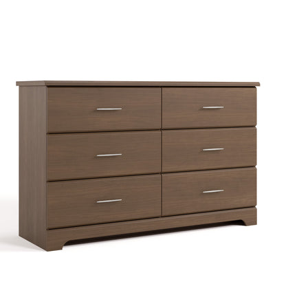 Storkcraft Brookside 6 Drawer Nursery Double Dresser, Driftwood