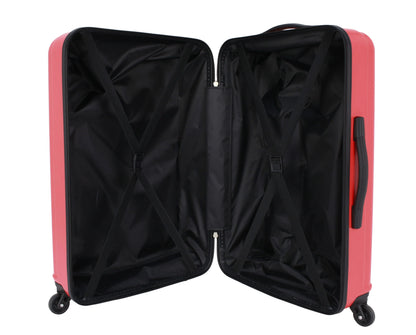 Moda ABS Hard Side 3 Piece Luggage Set, Includes 28-inch and 24-inch Checked and 20-inch Carry-on Luggage, Coral
