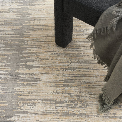 Nourison Modern Abstract Abstract Grey Gold 5'3" x 7'6" Area Rug (5x8)