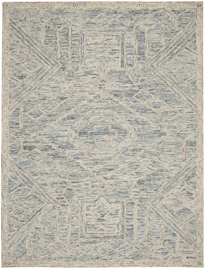 Nourison Linked Rustic Bohemian Blue/Multi 8' x 10'6" Area Rug, (8' x 11')