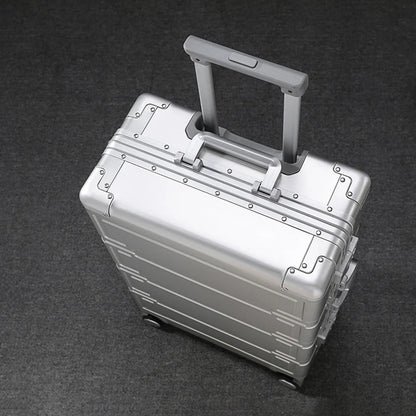 All Aluminum Magnesium Zipperless Carry on Luggage Airline Approved, Hardside Carry on Suitcase with TSA Lock, Lightweight Hardshell Luggage Metal Rolling Luggage for Travel