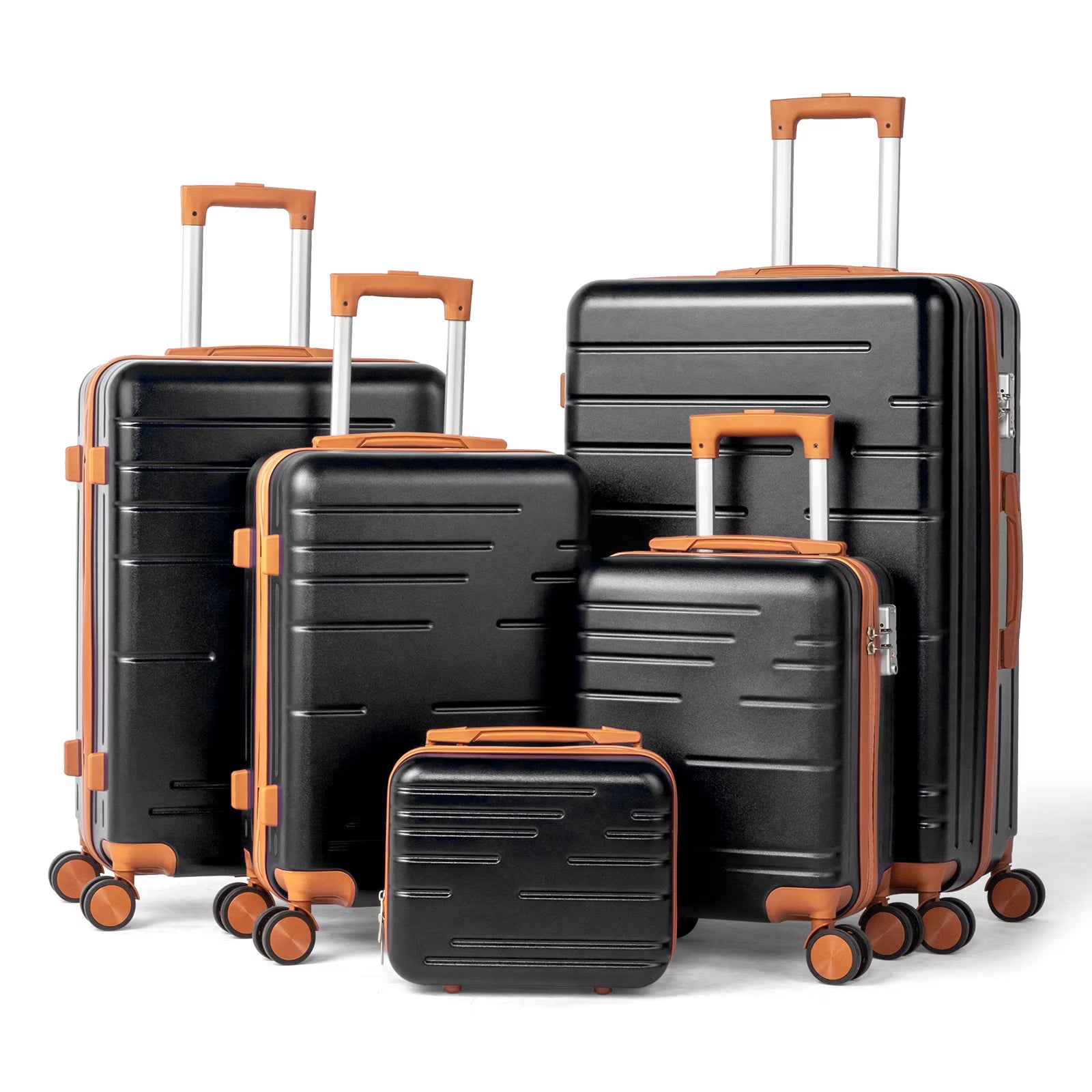 Zimtown Luggage 3 Piece Set Suitcase ABS Hardside Lightweight with TSA Lock Spinner Wheels, Beige