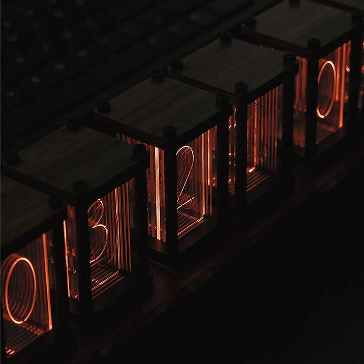 Nixie Tube Clock Electronic LED Glow mulation Retro Modern Wooden Alarm Clock USB Powered Home Decoration Gift