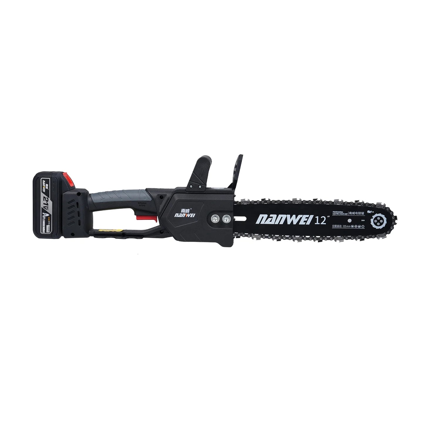 12inch Cordless Chainsaw Electric Chainsaw 21V 4000mah Battery Safety Lock Battery Operated Saw With Brushless Motor For Cutting Trees Garden Pruning