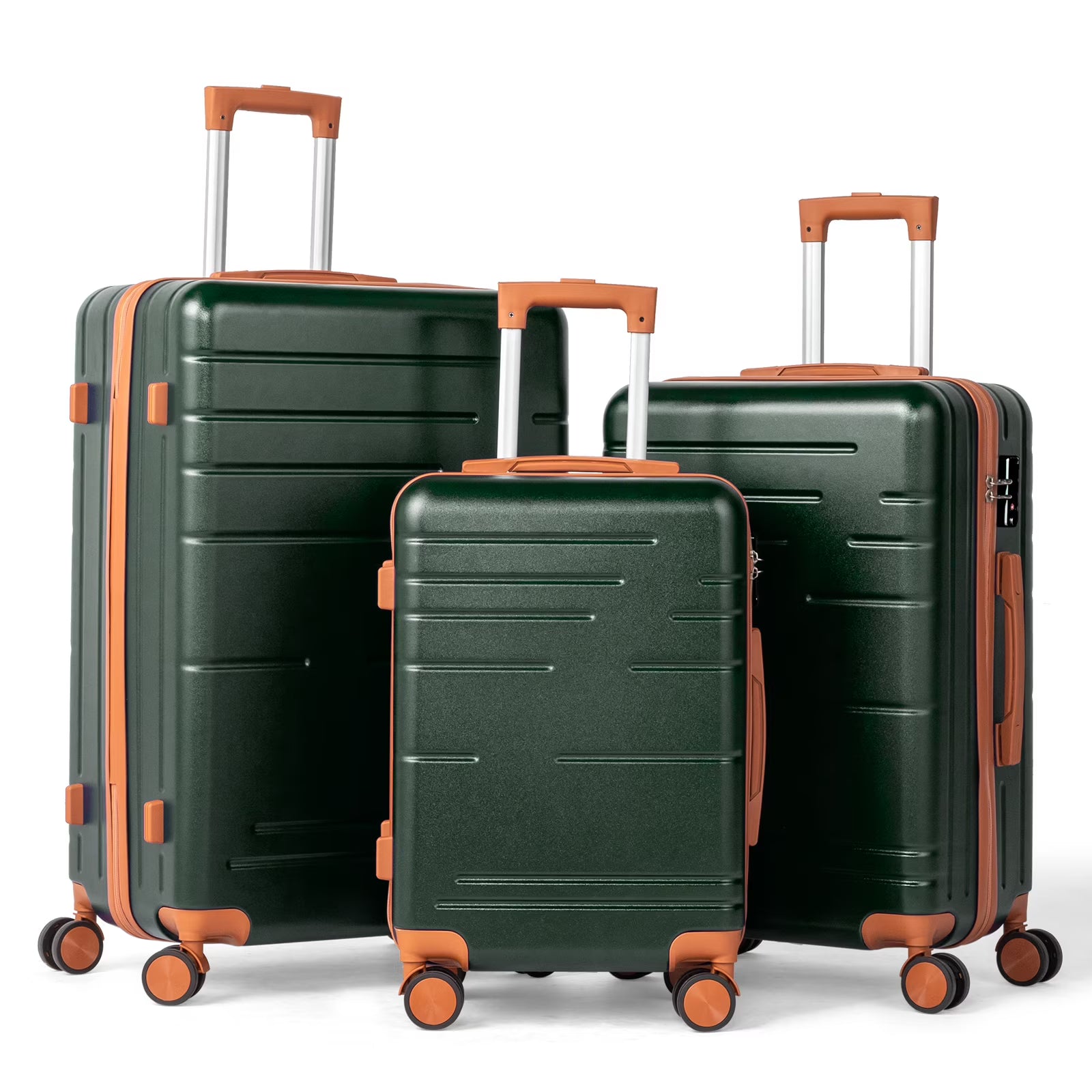 Zimtown Luggage 3 Piece Set Suitcase ABS Hardside Lightweight with TSA Lock Spinner Wheels, Beige
