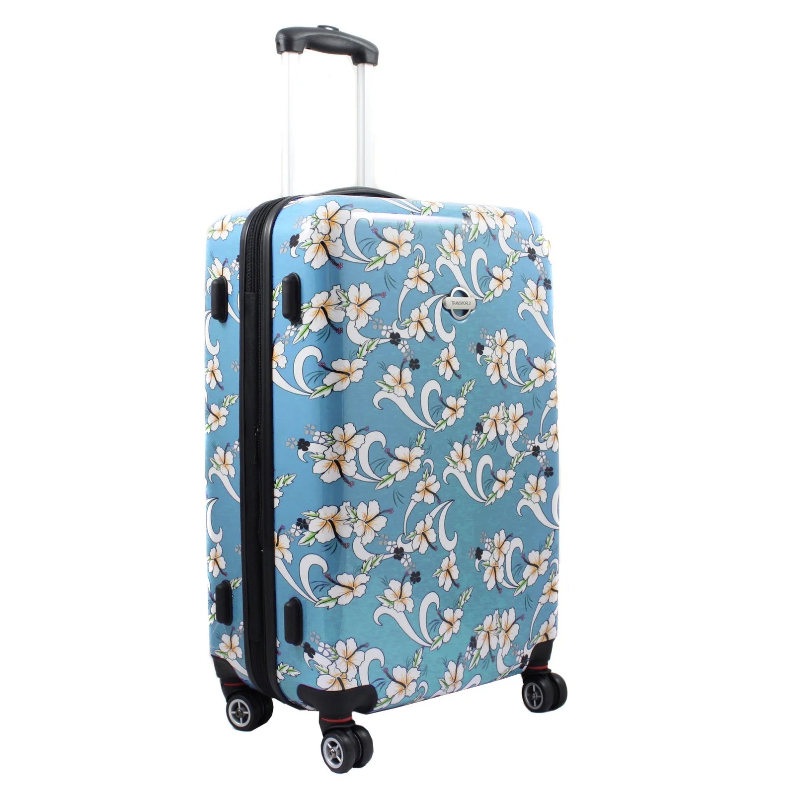 ecWorld Enterprises, Inc. Sky Blue Tropical Flower 3-piece Lightweight Expandable Hardside Spinner Luggage Set