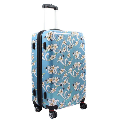ecWorld Enterprises, Inc. Sky Blue Tropical Flower 3-piece Lightweight Expandable Hardside Spinner Luggage Set