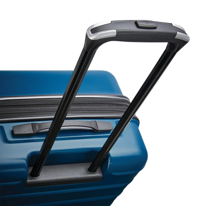 anoup Samsonite Omni PC Hardside Expandable Luggage with Spinner Wheels, Checked-Medium 24-Inch, Caribbean Blue