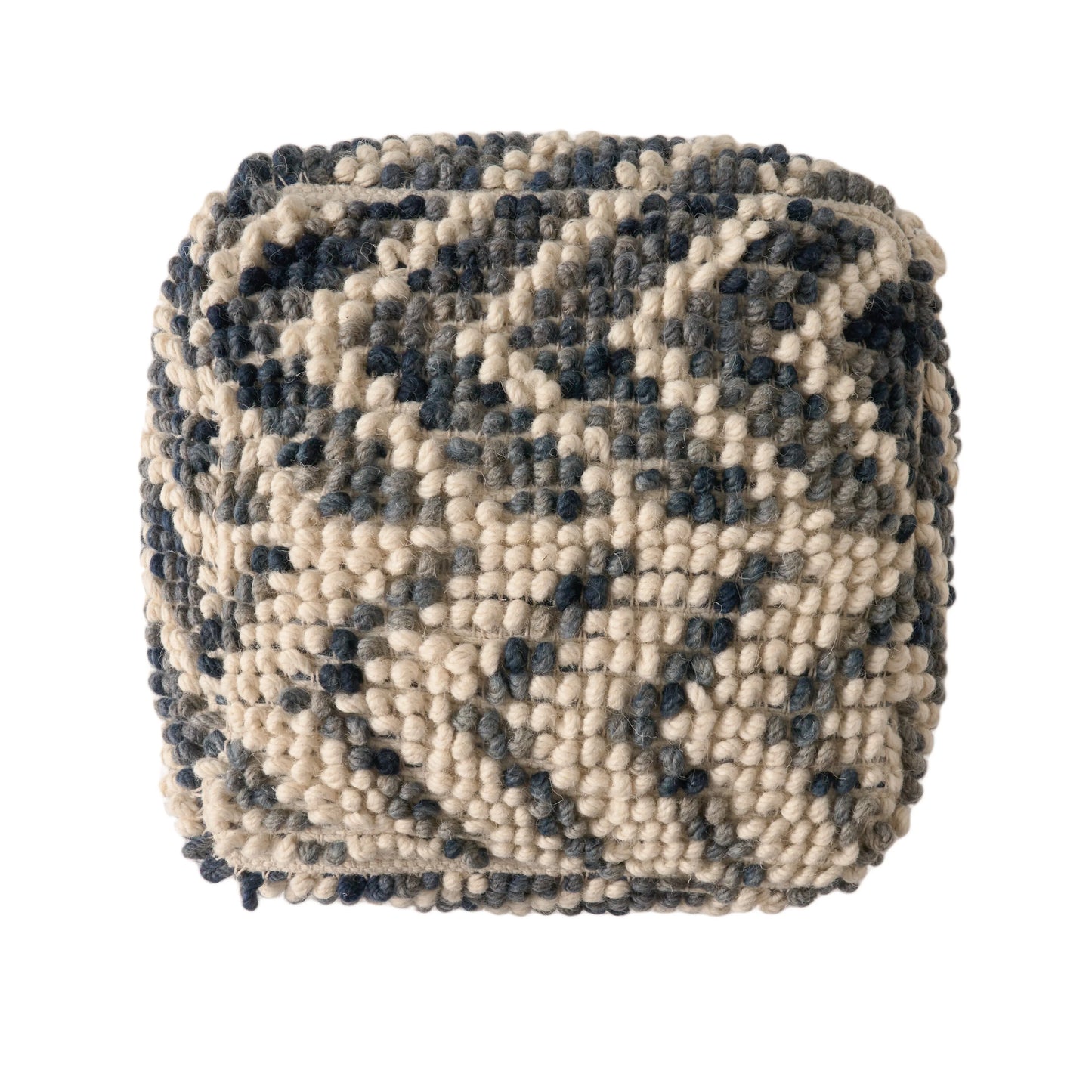 Noble House Cube Chevron Tufted Wool Pouf