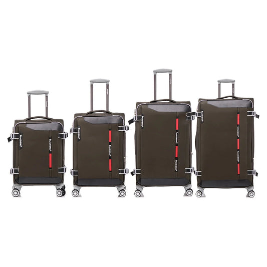 4-Piece Sage Green Softside Luggage Set with Spinner Wheels, Lightweight Expandable Suitcases (20"/24"/28"/32")