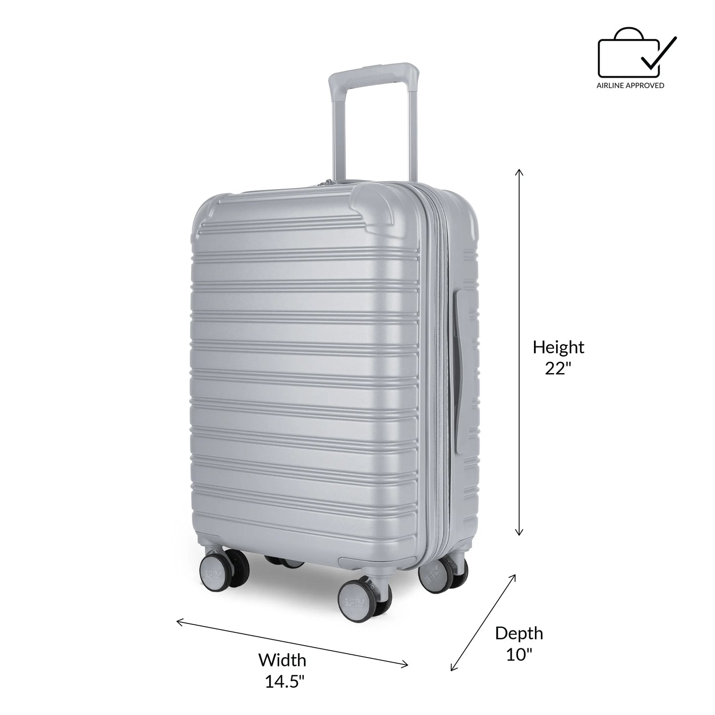 iFLY Hardside Fibertech 3.0 Matte 2 Piece Set, 20" Carry-on and 28" Checked Luggage, Ash