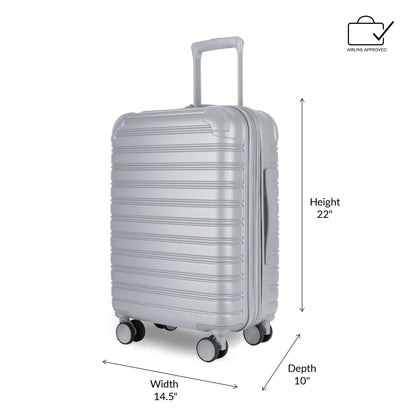 iFLY Hardside Fibertech 3.0 Matte 2 Piece Set, 20" Carry-on and 28" Checked Luggage, Ash
